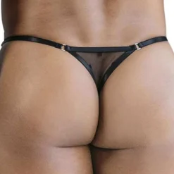 String Résille à Pois Noir