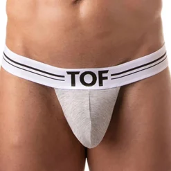 String Sans Ficelle French Coton Gris Chiné