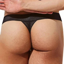 String Seductive Mesh Noir