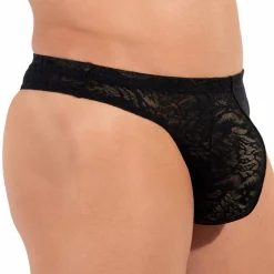 String Temptation Free Cut Lace Noir