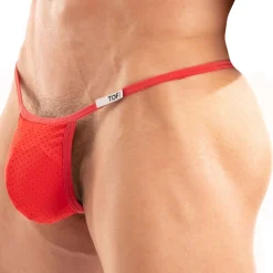 String Tentation Microfibre Rouge