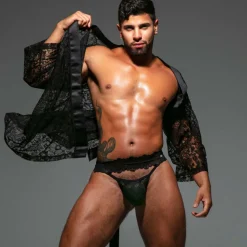 String Ultra en Dentelle Fluide Noir