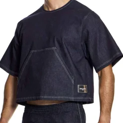 T-Shirt Boxy Denim Bleu