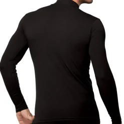 T-Shirt Col Montant Coton Modal Noir