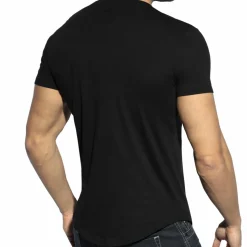 T-Shirt Col V Plongeant Noir