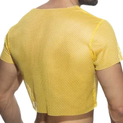 T-Shirt Crop Mesh Jaune