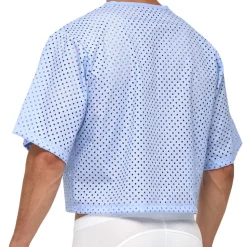 T-Shirt Crop Poplin Bleu Clair