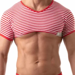 T-Shirt Crop Sailor Rouge