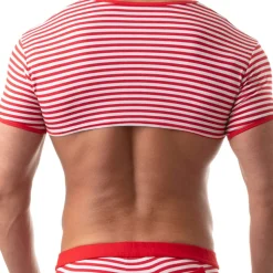 T-Shirt Crop Sailor Rouge