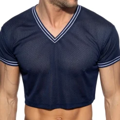 T-Shirt Crop Slam Mesh Bleu Marine