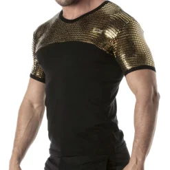 T-Shirt Glitter Noir - Or