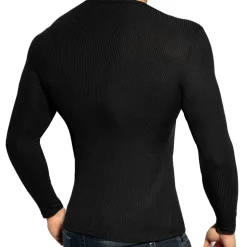 T-Shirt Manches Longues Recycled Rib Noir