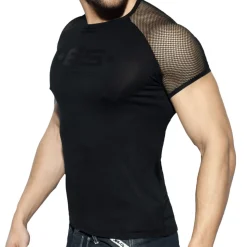 T-Shirt Raglan Mesh Noir