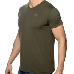 T-Shirt V-Neck Basic Kaki