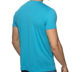 T-Shirt V-Neck Basic Turquoise