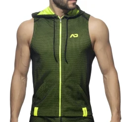 Veste à Capuche Sans Manche Loop Mesh Noire