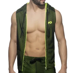 Veste à Capuche Sans Manche Loop Mesh Noire